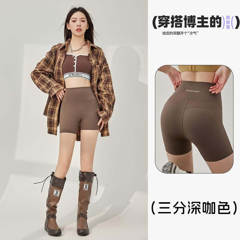 

Летние пятиточечные шорты-акула из ледяного шелка, тонкие летние брюки для йоги, женские брюки Барби с эффектом лифтинга бедер, тонкие летние брюки для живота XXL