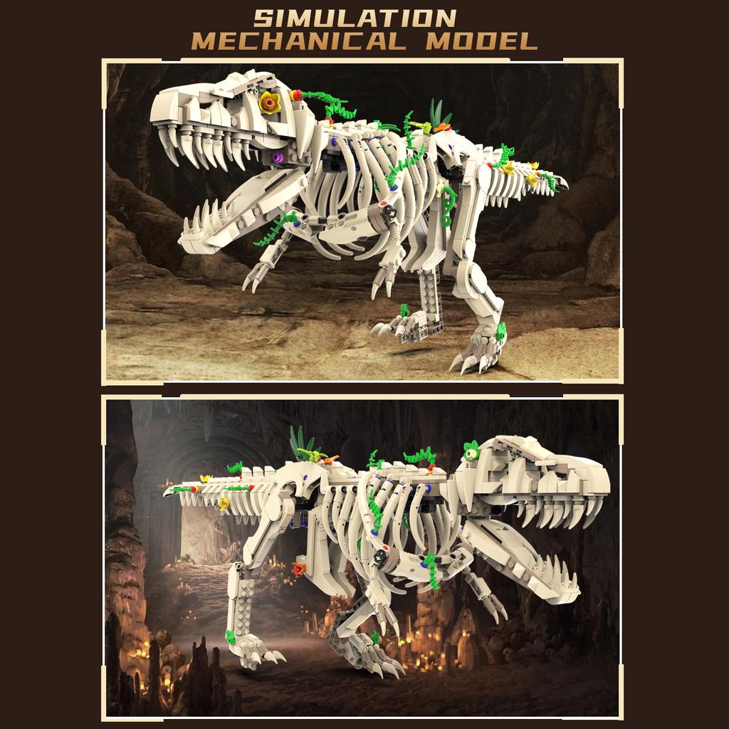 Motorized Dinosaur Building Blocks Jurassic DIY Model STEM Educational Construction Toy Boys Kids Birthday Xmas Gift