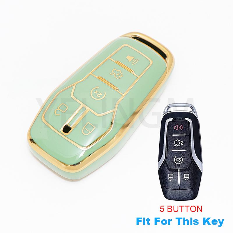 Car Remote Key Case TPU Cover Shell Fob For Ford Fusion Mondeo Mustang F-150 Explorer Edge 5 Buttons Protector Bag Accessories