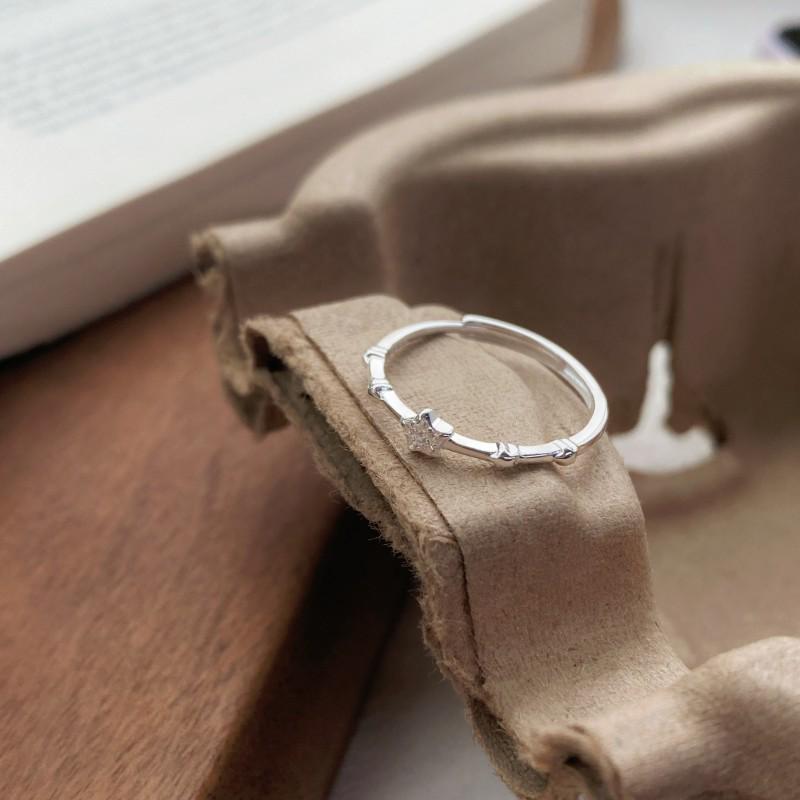 S999 Sterling Silver Korean Star Zircon Ring for Women - Stylish, Versatile, and Unique Niche Design