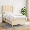 3128826 vidaXL Divan Bed with Mattress Cream 100x200 Cm Fabric