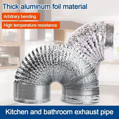 80-180 Mm Ventilation Duct Scalable Insulated Dryer Vent Hose Aluminum Foil Flexible Exhaust Pipe Bathroom Kitchen System Vent