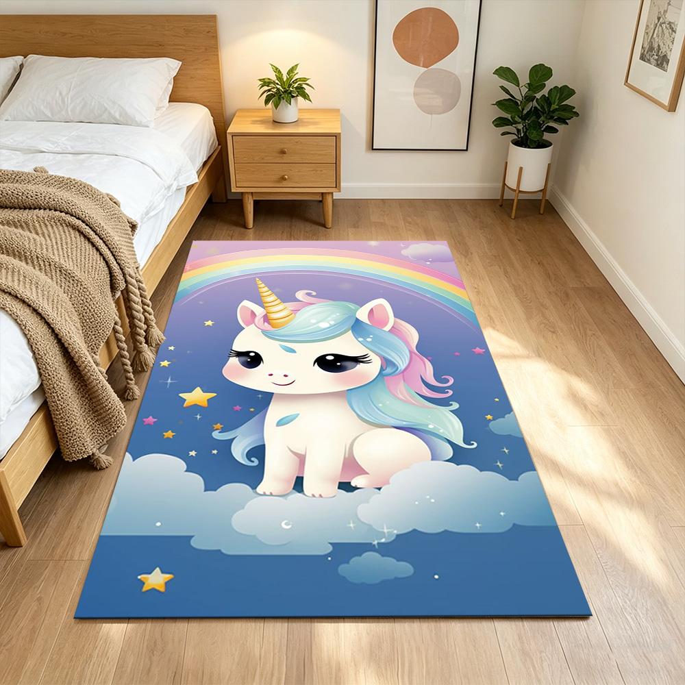 Magical Unicorn Dreamscape Non-Slip Home Carpet Design for Office Decor Living Room Bedroom Gift