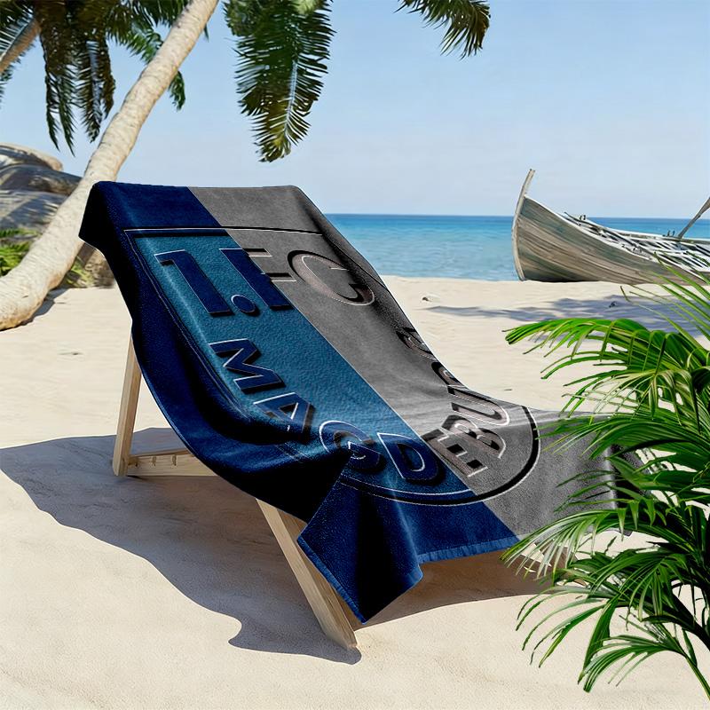 1. FC Magdeburg Print Beach Towel, Large Soft Quick Dry Towel for Beach Camping Swimming