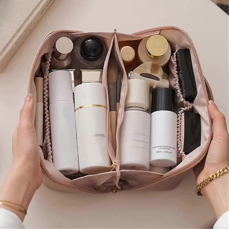Peachloft Cosmetic Bag, Peachloft Large Capacity Travel Cosmetic Bag, Waterproof Pu Leather Makeup Bag