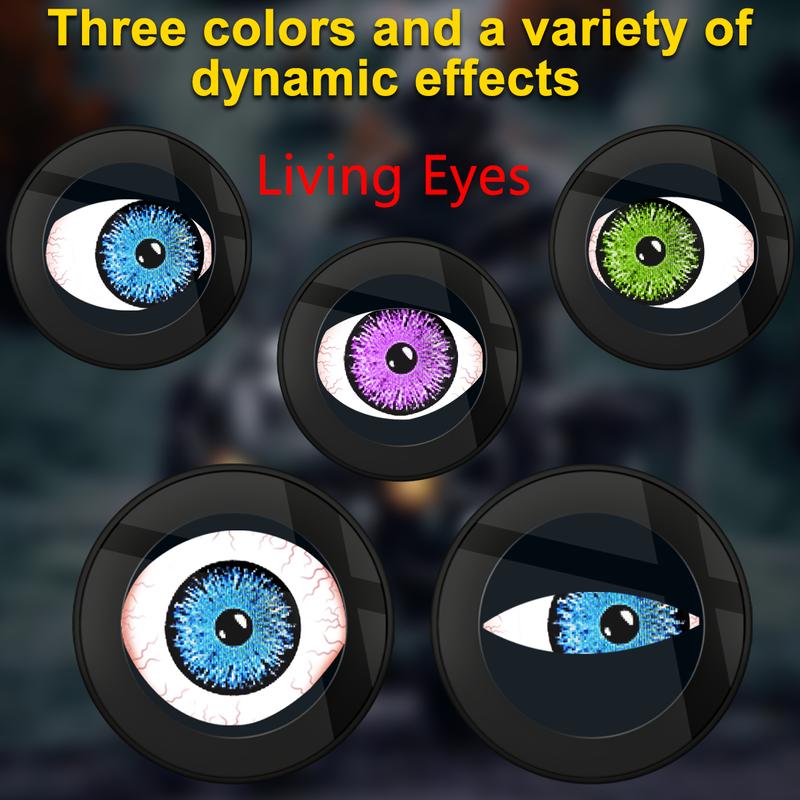 Motorcycle Decorative lights 3D Dynamic Devil Eye LED Light Retrofit Kits Assembly OLED Screen DC5-24V (1PC/2PCS)