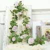 Simulation Rose Vine Fake Flower Vine Home Air Conditioner Decoration Vine Landscaping Decoration Simulation Vine