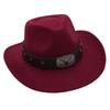 Gekreuztes Stierkopf-Abzeichen Zylinderhut Westlicher Cowboyhut Britischer Jazzhut Nationaler Stil Filzhut Ritterhut Elegant