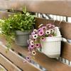 Plastic Imitation Rattan Hanging Resin Flower Pot Semi-circular Wall-mounted Succulent Pothos Special Balcony Decorative Flower