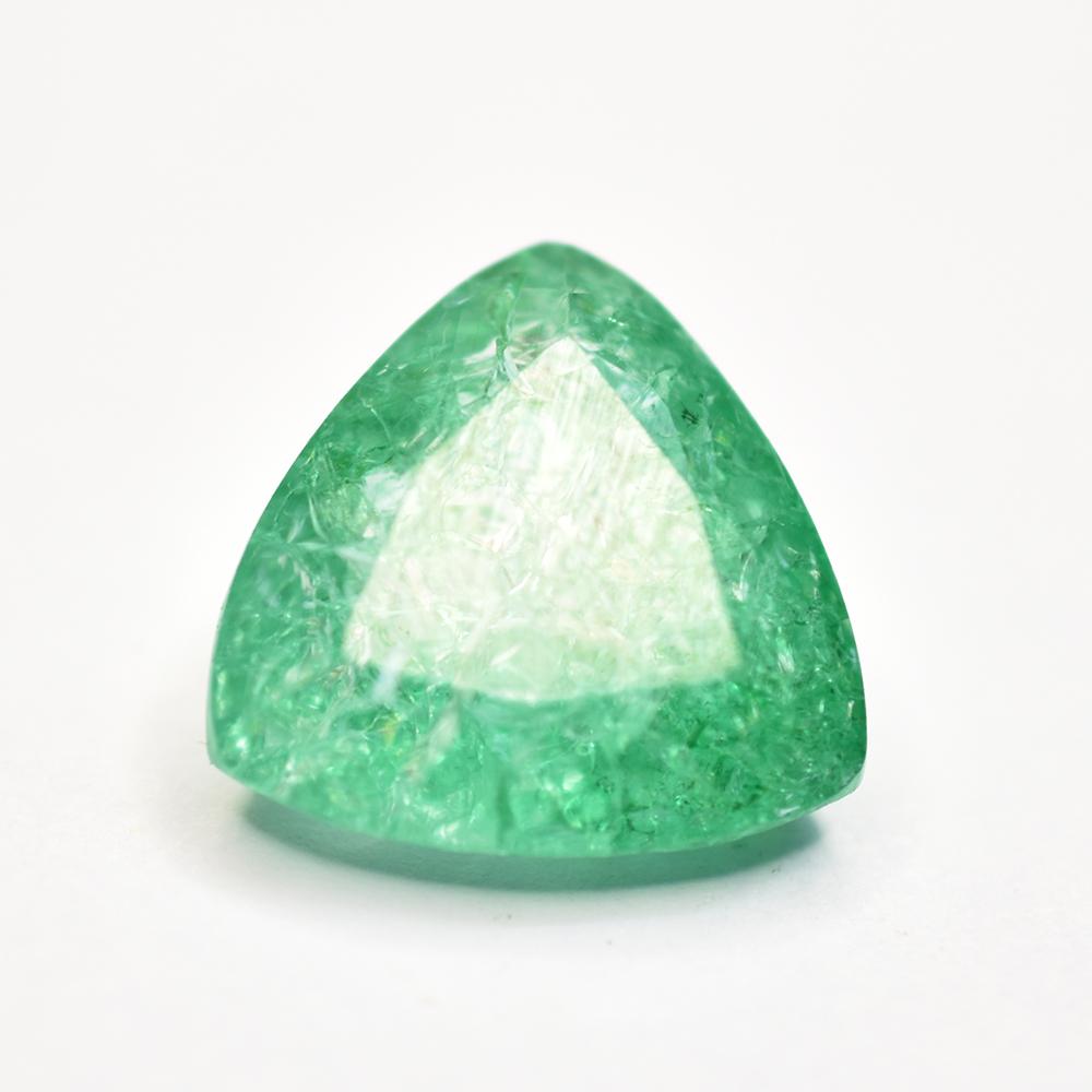 Natural Green Emerald Loose Gemstone Trillion Cut 15x15 mm for Jewelry Making and Gem Collections