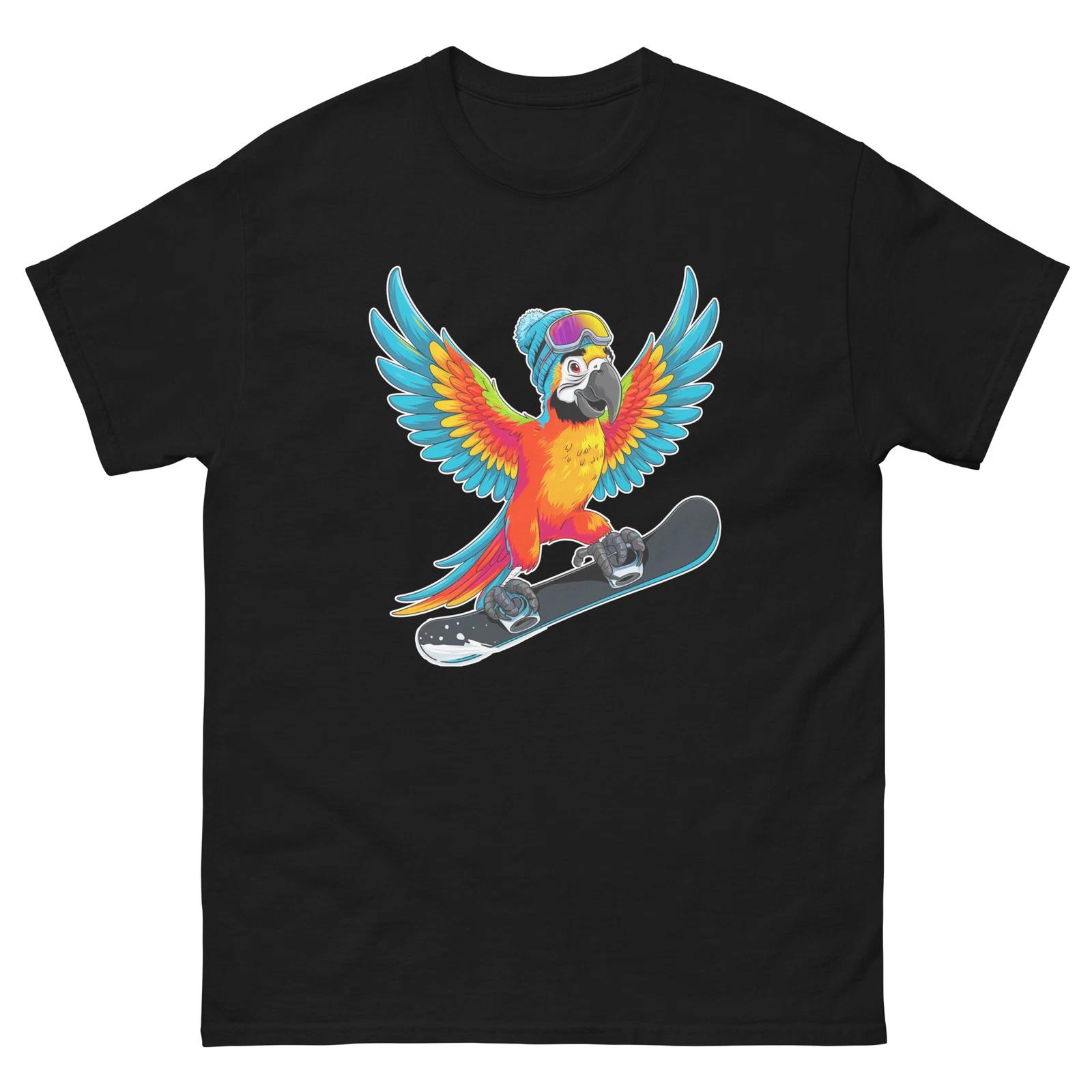 Parrot Snowboarding Fun Cartoon Snowboarder Shirt T-Shirt 2XL