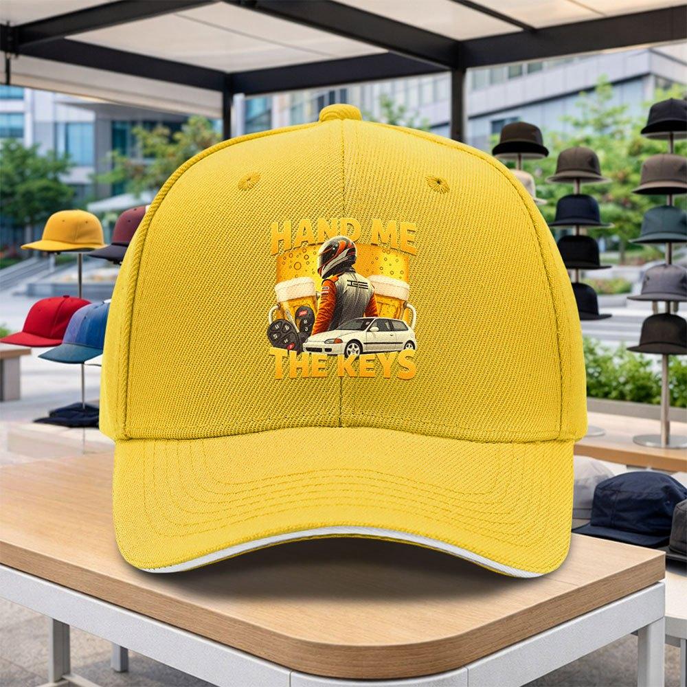 Racing Driver Beer Print Adjustable Baseball Cap for Outdoor Sports Camping Golf Street Dance