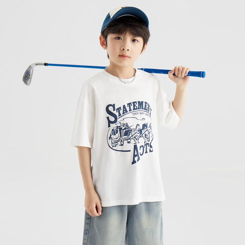 Jungen Reines Baumwoll Rundhals Kurzarm Kühlendes T-Shirt