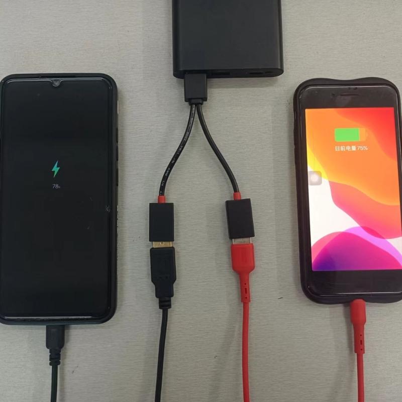 USB Splitter Cable 1 Male Plug To 2 Female Socket USB Extension Line Charging Cord Power Adapter Converter Splitter