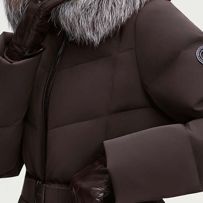 Bosideng B250244722 Belted Fur Collar Goose Down Jacket