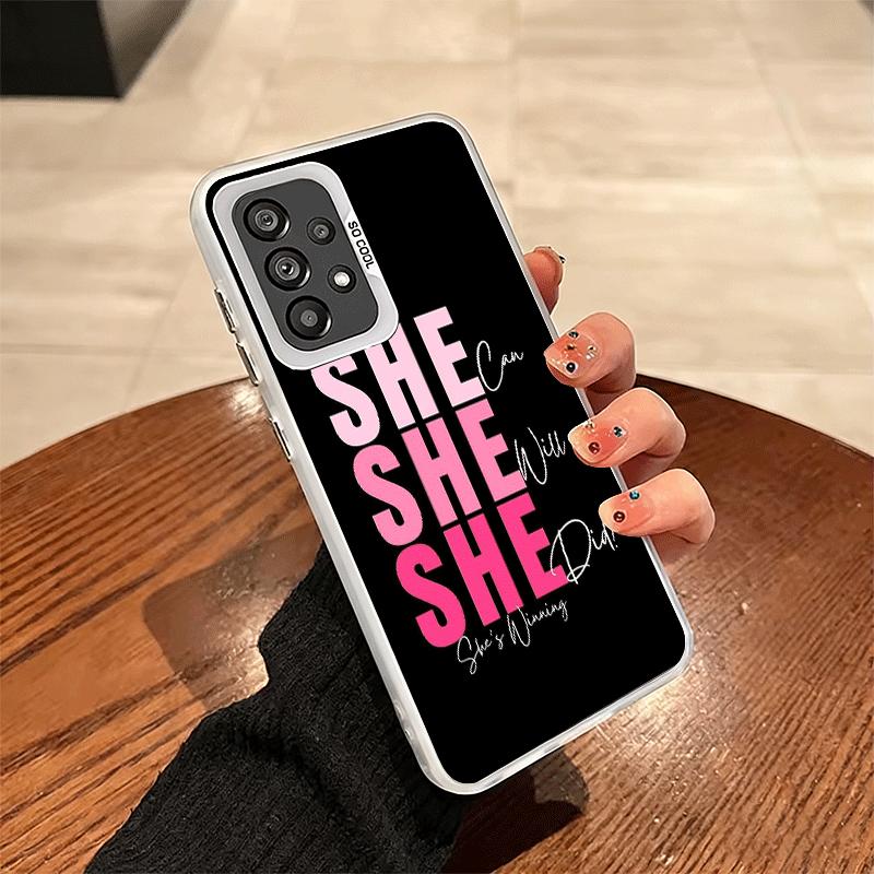Girl Boss Lady Pink Soft Phone Case for Samsung A17 A16 A15 A14 A13 A57 A56 A55 A54 A53 A37 A36 A35 A34 A33 A26 A25 A24 A23 A52