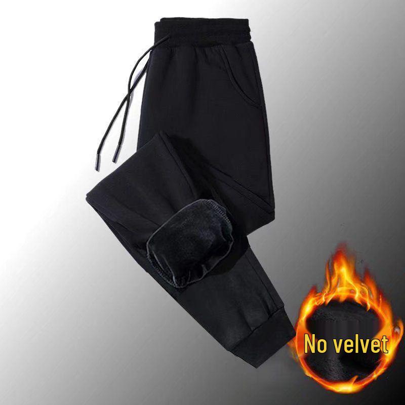 Men's Fleece-Lined Korean Style Hoodie & Jogger Plus-Size Set, Trendy Casual Wear