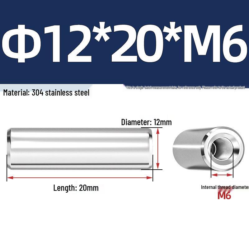 

Цилиндрический штифт из нержавеющей стали 304 с внутренней резьбой M4/M6/M8 и отверстием - Опорная и направляющая колонна