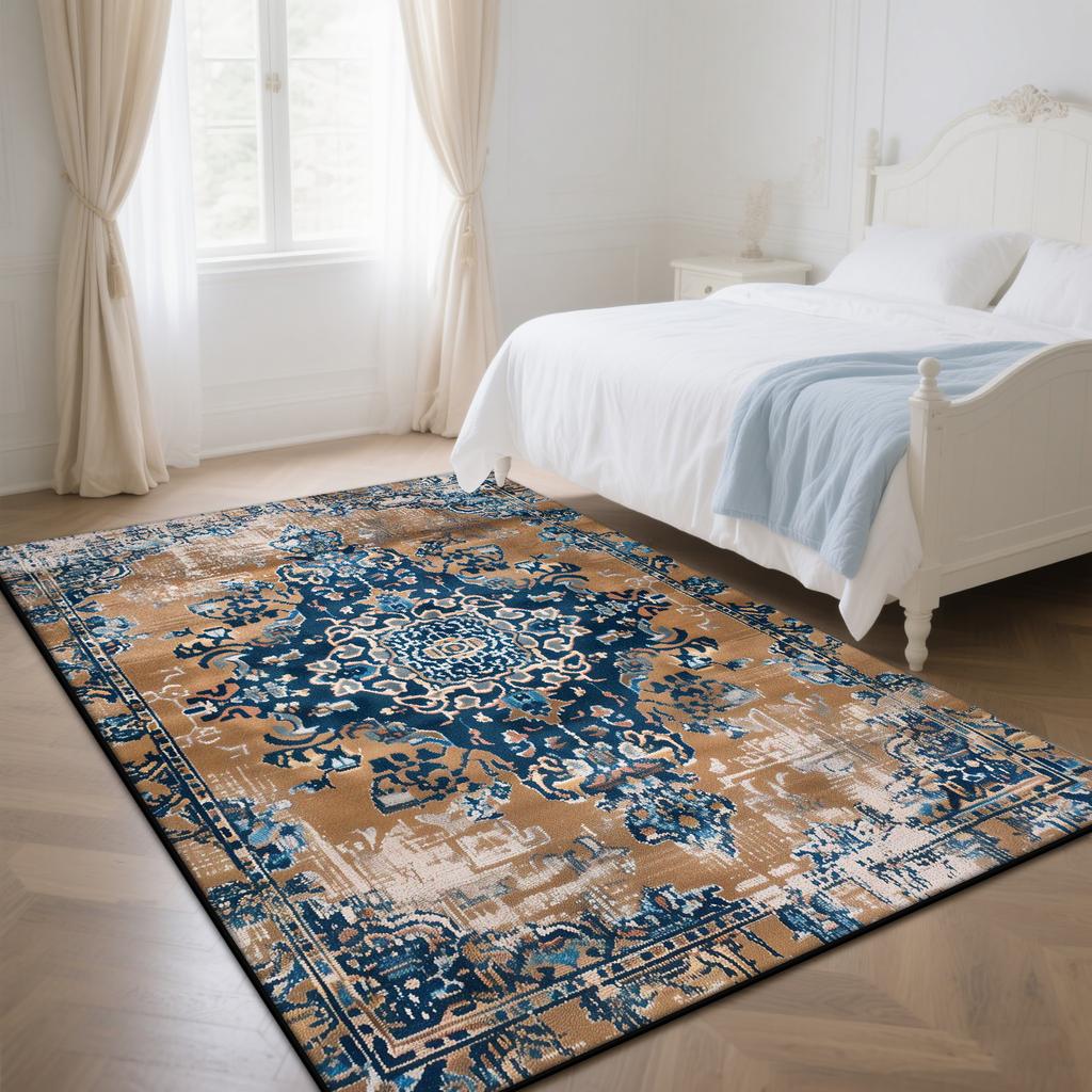 White Color Persian Room Decoration Aesthetic Bedroom Carpet Bohemian Rug Non-slip Parlor Washable Coffee Tables Mat Easy Clean