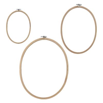3 Size Embroidery Frame Oval Embroidery Hoops Crosses Stitching Hoop Adjustable Embroidery Hoop for Craft Project