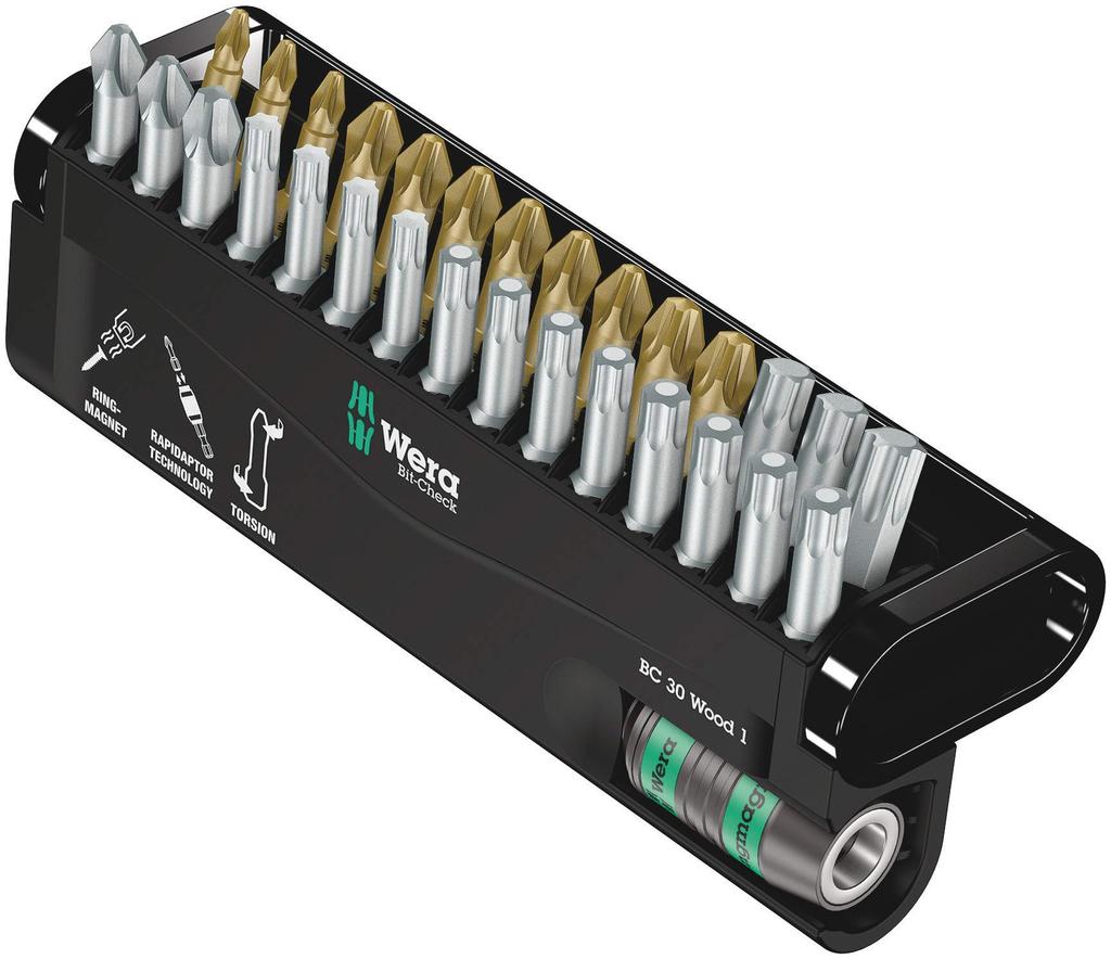 WERA Bit Check Woodworking Bit Set 30-Piece (057433)
