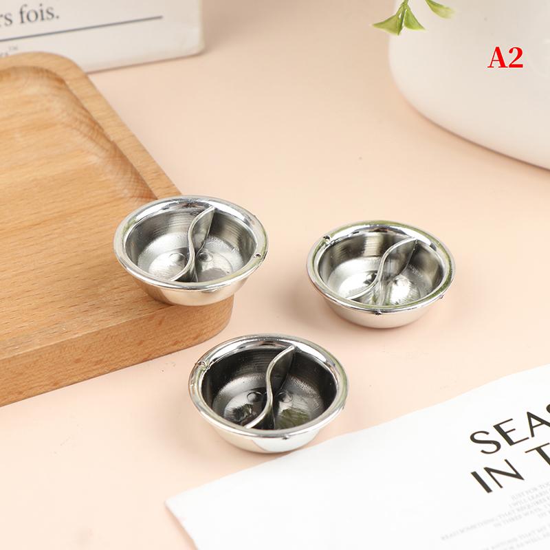 3Pcs Miniature Dollhouse Dinner Plates Mini Sushi Plate Food Dishes Tableware Kitchen Accessories For Doll House Decor Pretend