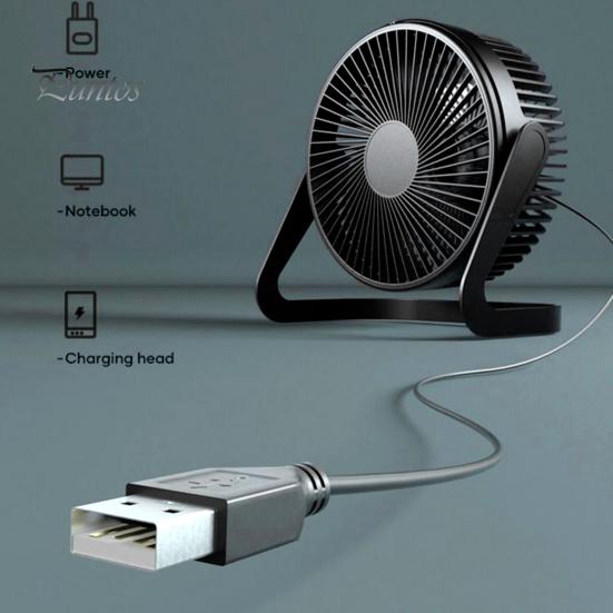 Desktop Fan USB Powered 360 Degree Rotatable Adjustable Small 5 Blades Quick Cooling Low Noise Large Airflow Mini Fan Home Supplies