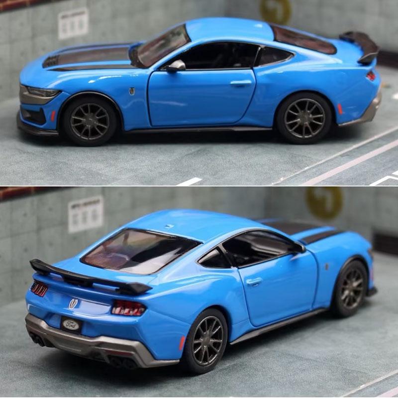 1/38 Scale 2024 Ford Mustang Dark Horse Alloy Diecast Pull Back Classical Miniature Toy Car Model Collection Children Gifts