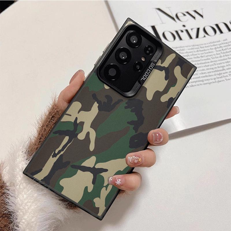 Camouflage Military Pattern Soft Phone Case for Samsung Galaxy S24 S25 FE S26 Edge S23 Ultra S22 Plus S21 + Shockproof Cover Bac