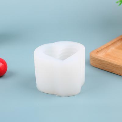 1ks 3D silikonová forma na svíčku ve tvaru srdce DIY ručně vyráběná stohovatelná svíčka lásky sádrový proces pryskyřice mýdlo na dort dekorační forma