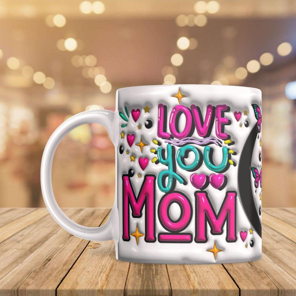 3D Mother'S Day Mom Ceramic Coffee Mug Mama Coffee Tea Cup Mimi Mother'S Day