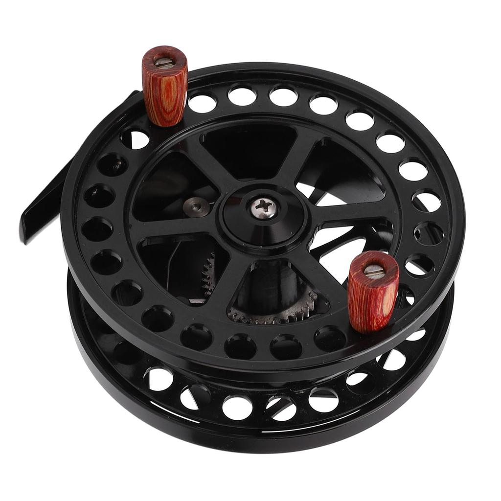 Fly Fishing Reel Aluminum Alloy Black 110mm Spool Diameter Fishing Rod Accessories for Right and Left Hand