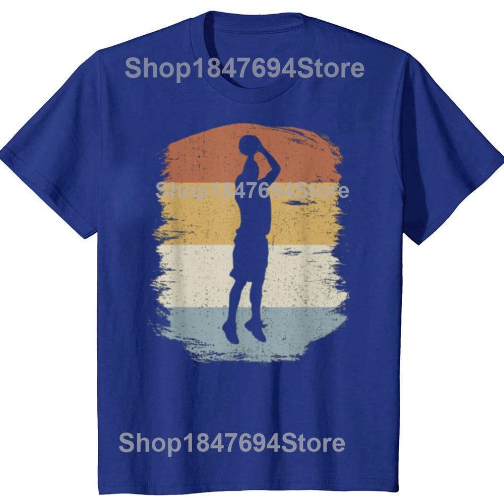 Funny Retro Basketball Jumpshot Baller Vintage T Shirt Streetwear Short Sleeve Birthday Gifts Summer Style T-shirt Mens Clothing