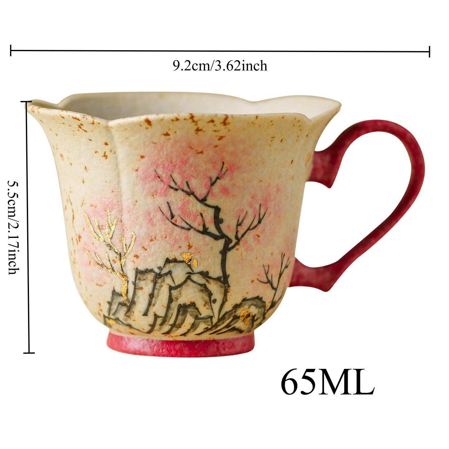 Firestone Red Coffee Cup Plate Set Ceramic Coffee Cup Home High Beauty Afternoon Tea Cup with Ceramic Spoon