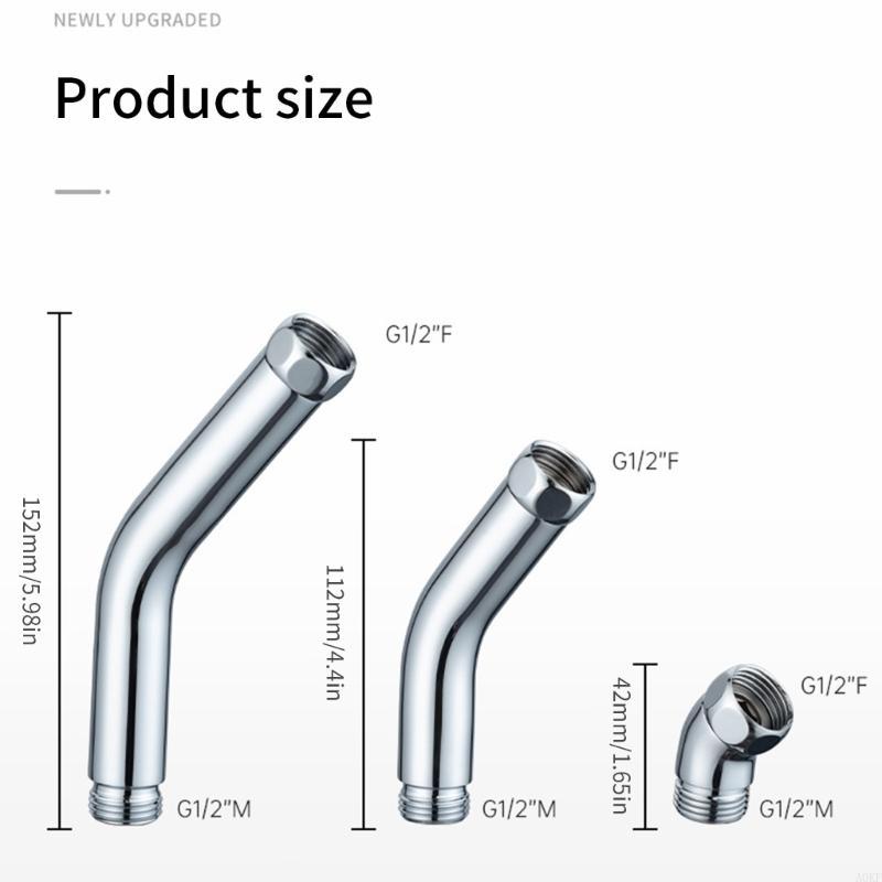 Stainless Steel Handheld Shower Arm Pipe Adapter Male to Female Connectors A0KF