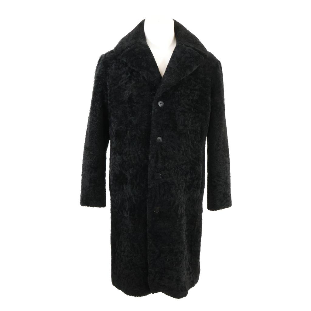 Saint Laurent Paris [Excellent Condition/Domestically Authorized] 524686 Y7SJ2 Mouton Shearling Center Vent Chesterfield Jacket Coat 46 blackUsed