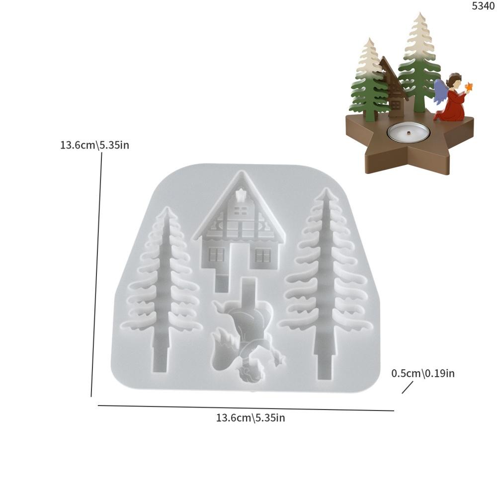 

Star Resin Mould Festive Christmas Candle Holder Mold Elk Resin Mold Shiny Santa Claus Silicone Mold For Plaster Crafts Resin