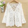 Women's Shirt Hollow Out Female Coat Knitted Shirt Lace Thin Hook Flower Loose Solid Color Fashion Top Hoodie Versatile