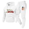 Men Women Hoodie Set Loose Casual Tracksuit 240th Anniversary Print Long Sleeve Sweatshirt Jogger
