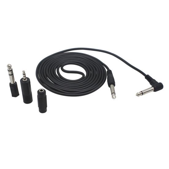 

3m 6.35mm Straight to Right Angle Plug Guitar Audio Cable Line with 3 Adapters чёрный