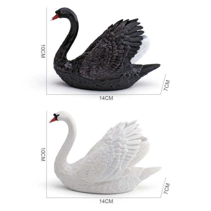 Wildlife Simulation Animal Swan Model Ornament Children'S Educational Farm Poultry White Swan And Black Swan Desktop Decorations