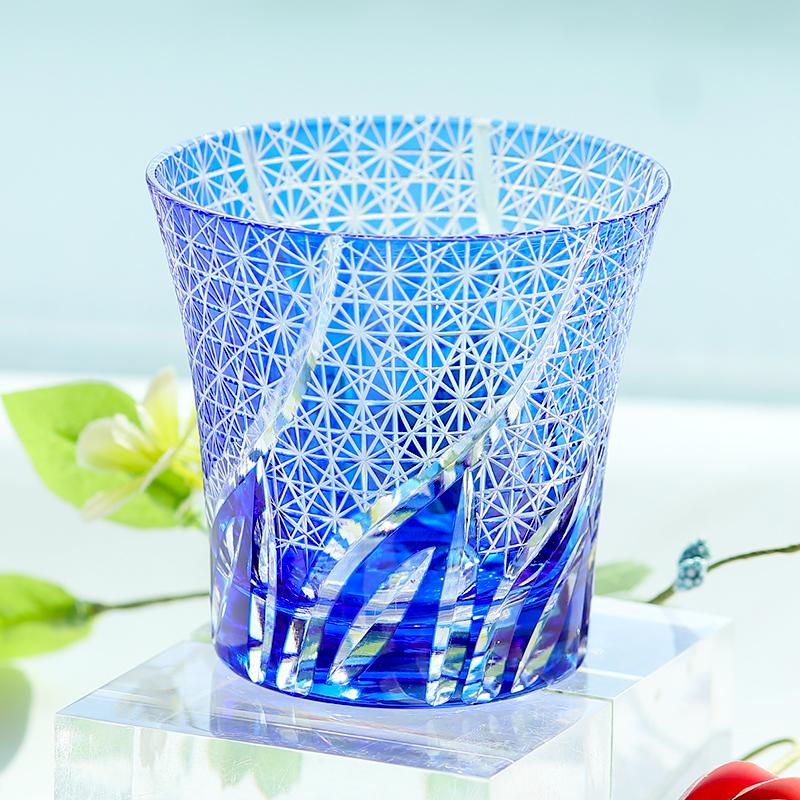 Edo Kiriko Madeliefje Whiskeyglas 220ml, Handgemaakte Kristallen Beker Met Bloemenpatroon, Vaso Whisky Gravure Bloemen, Super Waarde
