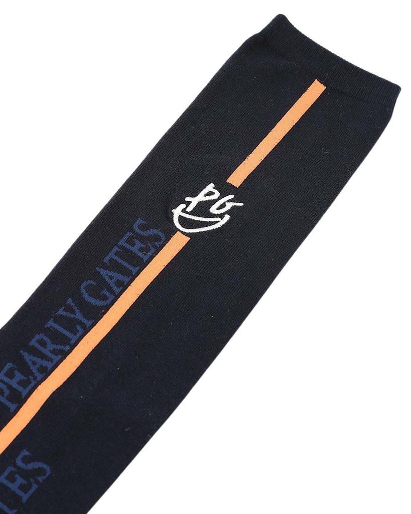PEARLY GATES Women's Knee-High Socks (Vertical Lines with Brand Logo) / Golf Socks / 053-5186214 120_Navy FR