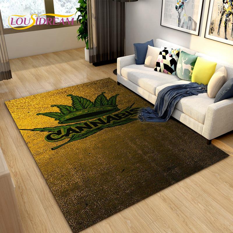 Reggae Music Jamaican Style Maple Leaf Area Rug,Carpet Rug for Living Room Bedroom Sofa Decoration,Kitchen Non-slip Floor Mat