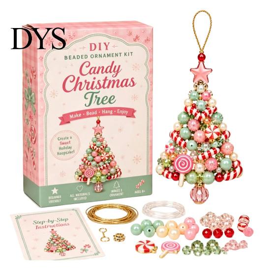 Juegos de Decoraciones Colgantes Navideñas Kit de Adorno de Cuentas para Árbol de Navidad DIY, Juego de Manualidades con Cuentas 3D, Regalos de Manualidades para Aficionados Hecho Fácil para Principiantes con