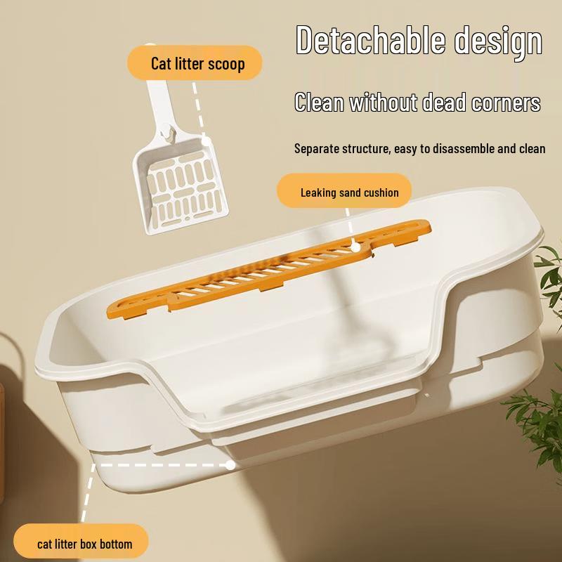 Semi-Enclosed Anti-Splash Kitten Litter Box