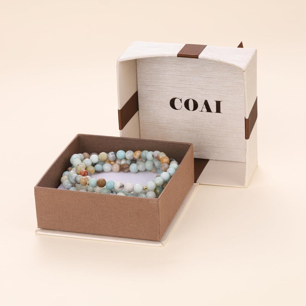 Great Mantra 108 Cut Good Luck Power Stone Prayer Prayer and [KOAI] Six-Character - Oon, Beads, Multicolored, Colorful, Amazonite, Amulet, Bracelet,