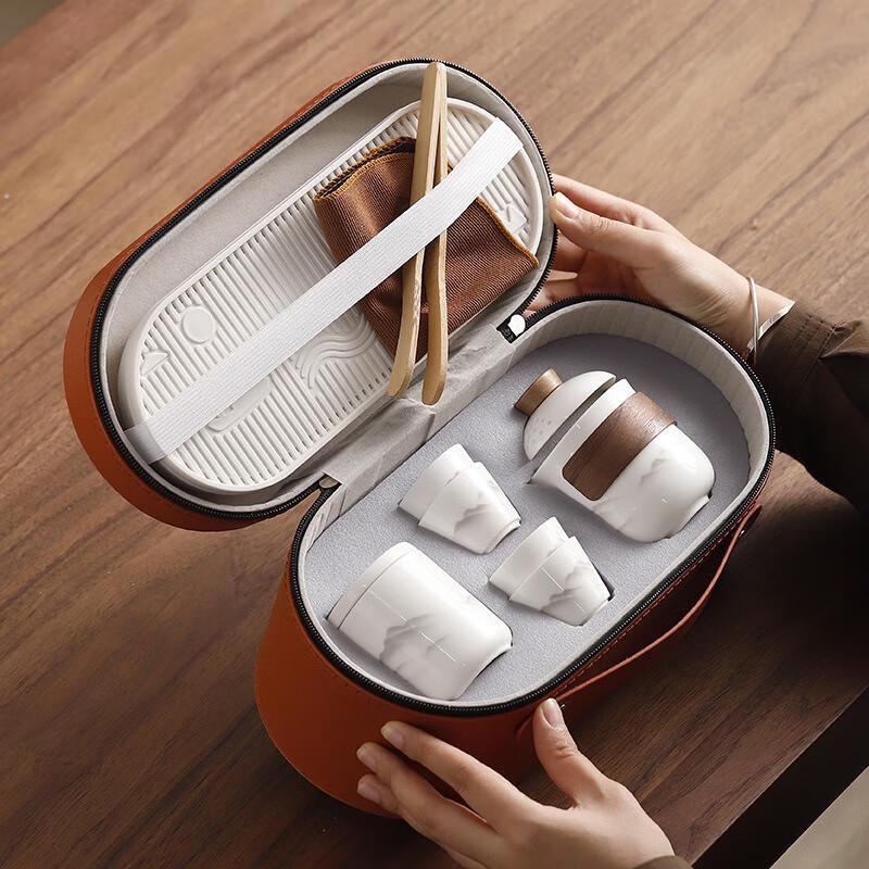 Changqi Qianli Jiangshan Ceramic Travel Teaware Set