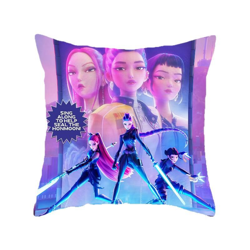 New K-Pop Demon Hunter Girl Group Animation Throw Pillow Peripheral Animation Printed Throw Pillow Game Chair Cushion Home Cushion