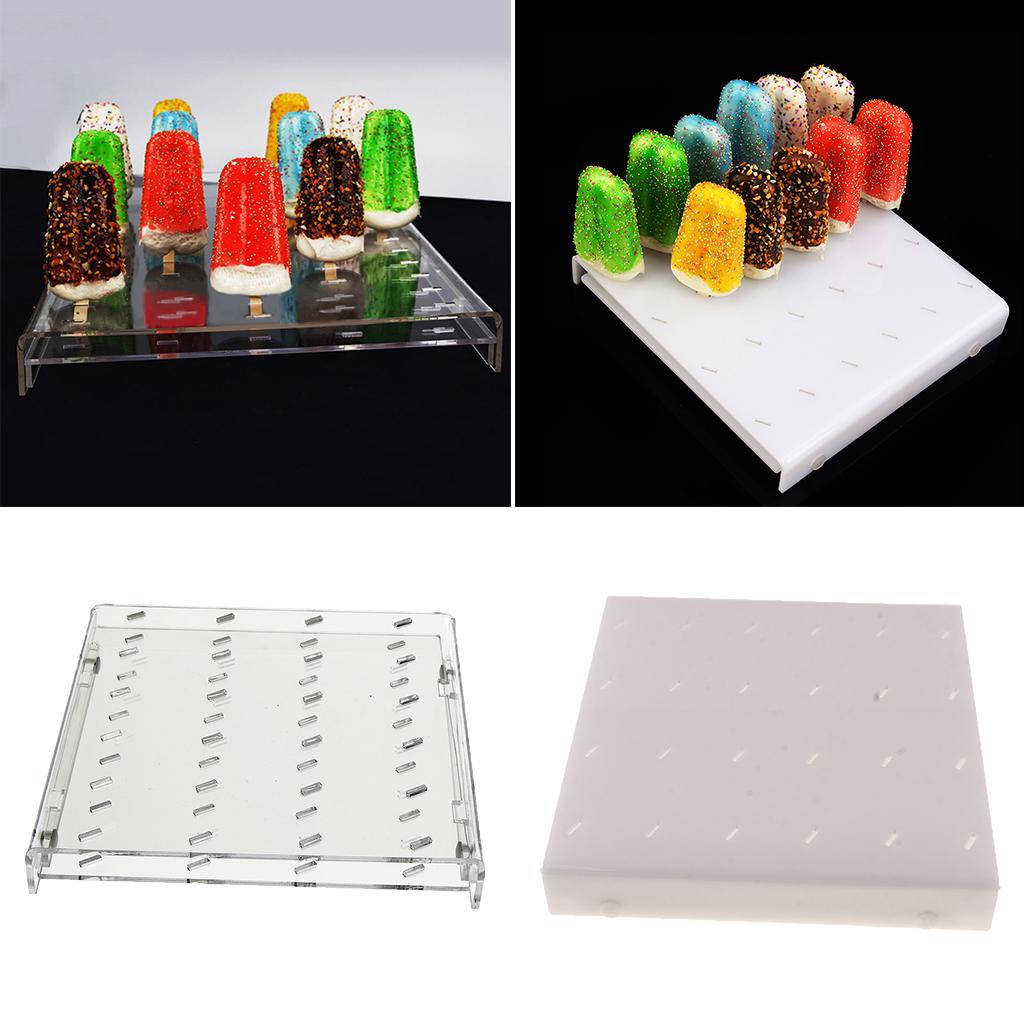 Plastic Ice Sucker Board Holder 24 Slot DIY Dessert Stand for Bakery Shop Buffet and Wedding Accessories